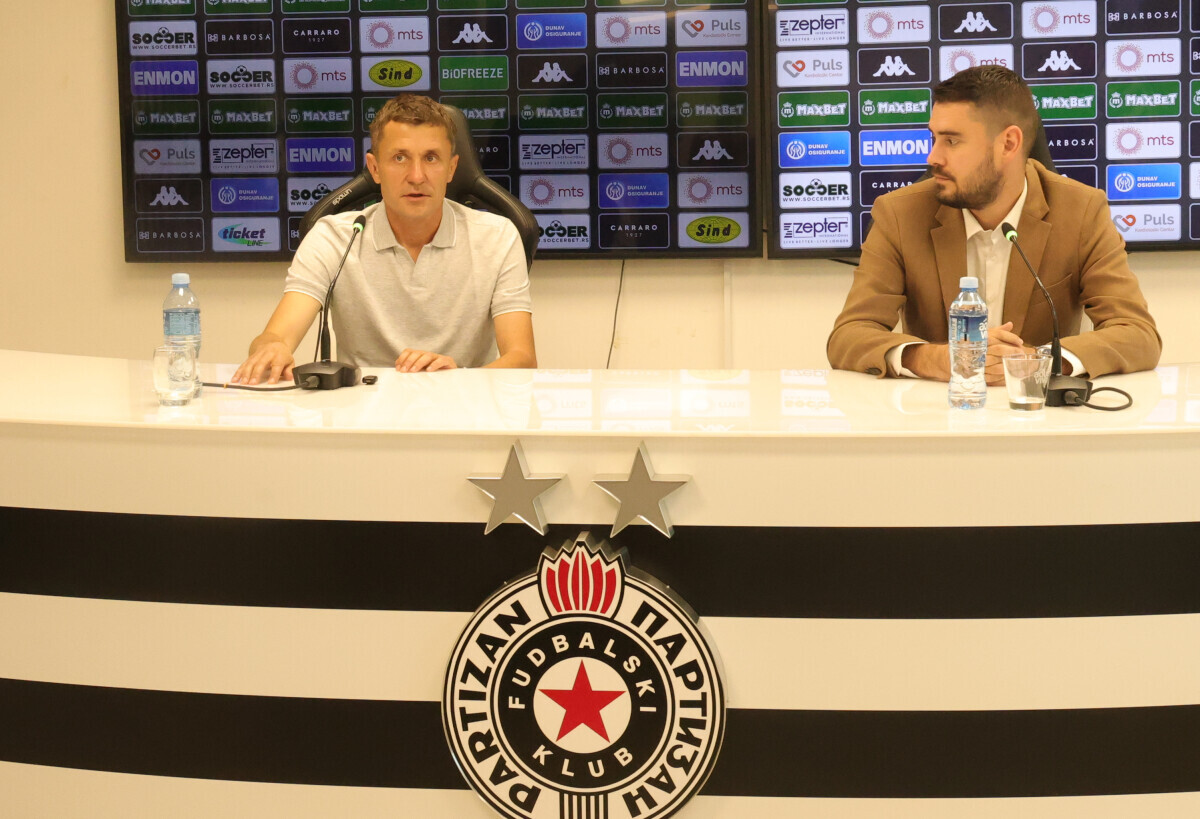 Konferencija za medije pred prvu utakmicu drugog kola kvalifikacija Lige Konferencija FK Partizan - Una Štrasen